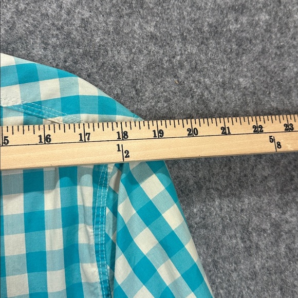 CAVI Turquoise Plaid Button Down Utility Shirt Men’s Size L - Picture 12 of 14